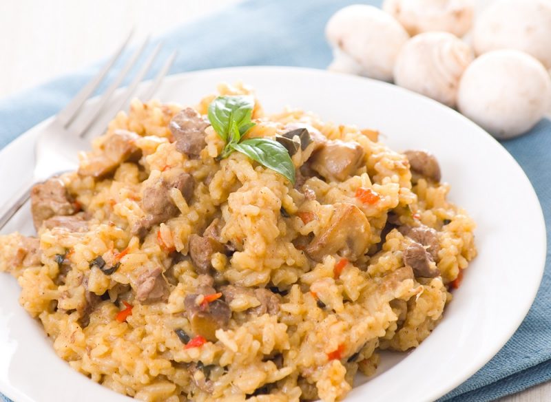 RISOTTO CON POLLO E FUNGHI